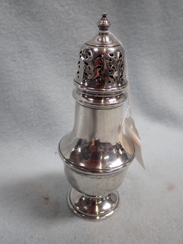 A SILVER SUGAR CASTER