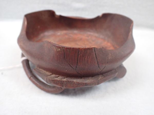 A CHINESE BRUSH WASHER, CARVED AS A LOTUS FLOWER