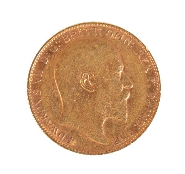 AN EDWARD  VII 1910 GOLD SOVEREIGN,