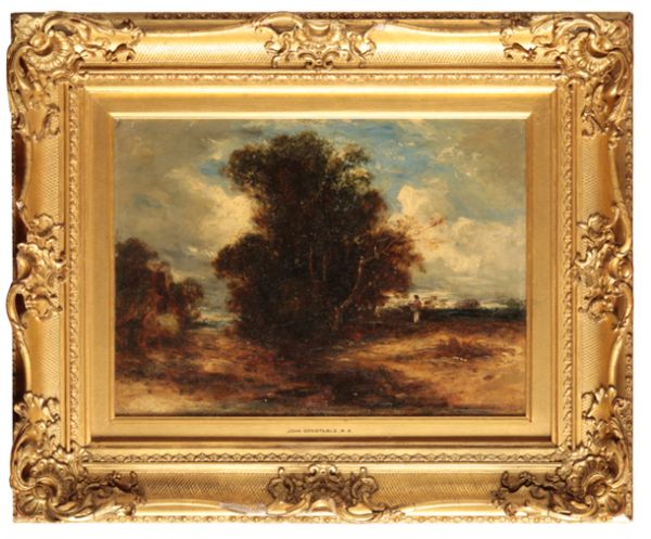 ATTRIBUTED TO GEORGE S. CONSTABLE OF ARUNDEL (1792-1878) 'Sussex Landscape With Figure'