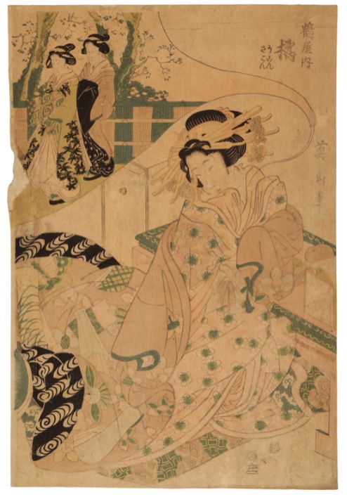 KIKUGAWA EIZAN (1781-1867) Courtesans having a break