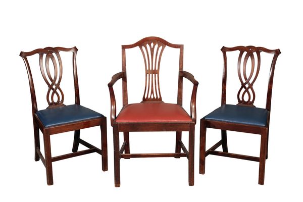 A SET OF EIGHT MAHOGANY DINING CHAIRS