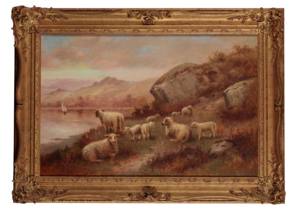 JAMES FERGUSON (FL. 1817-1857) Scottish lochland landscape with sheep to the foreground