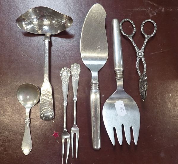 A COLLECTION OF SILVER AND WHITE METAL DANISH CUTLERY