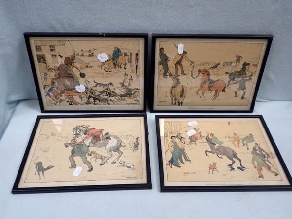 A COLLECTION OF EDWARDIAN COMICAL HUNTING PRINTS