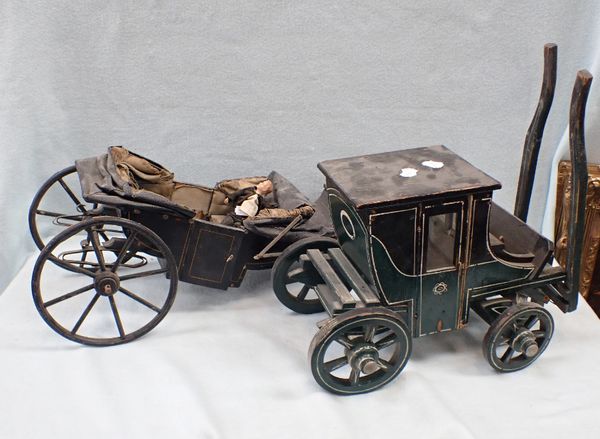 TWO VINTAGE SCRATCH BUILT MODEL CARRIAGES