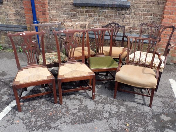 A COLLECTION OF GEORGE III DINING CHAIRS