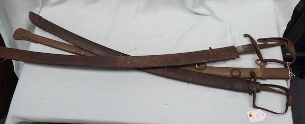 TWO NAVAL SWORDS WITH SCABBARDS