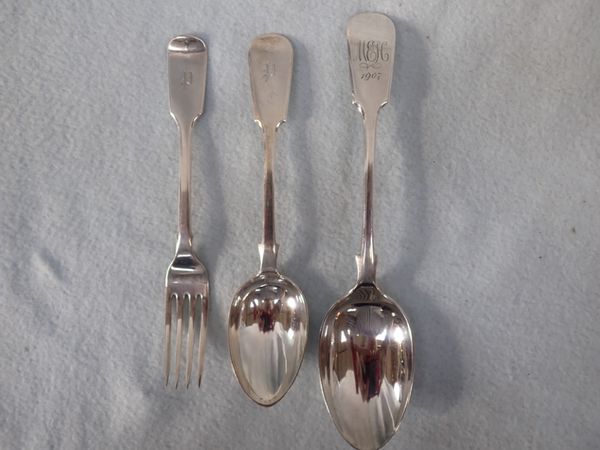 A SILVER SERVING SPOON