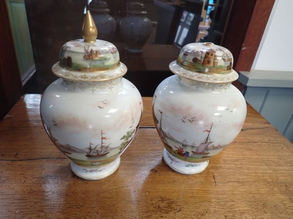 PAIR OF MEISSEN STYLE COVERED VASES