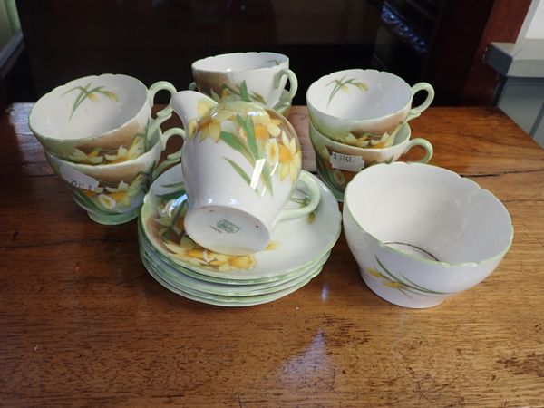 SHELLEY: A SET OF SIX "DAFFODIL" DESIGN COFFEE CUPS