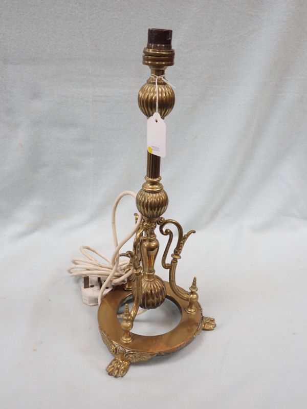 A VICTORIAN CAST BRASS LAMP BASE