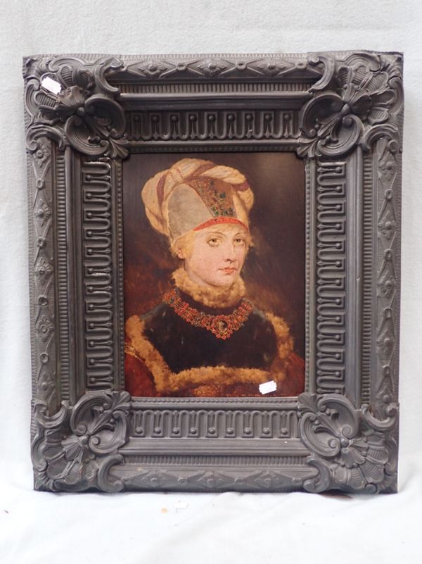 AFTER MEMLING WITH RARE PRESSED TIN FRAME