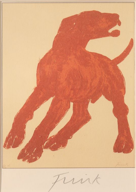 AFTER DAME ELISABETH FRINK (1930-1993) 'Red Dog' a signed reproduction
