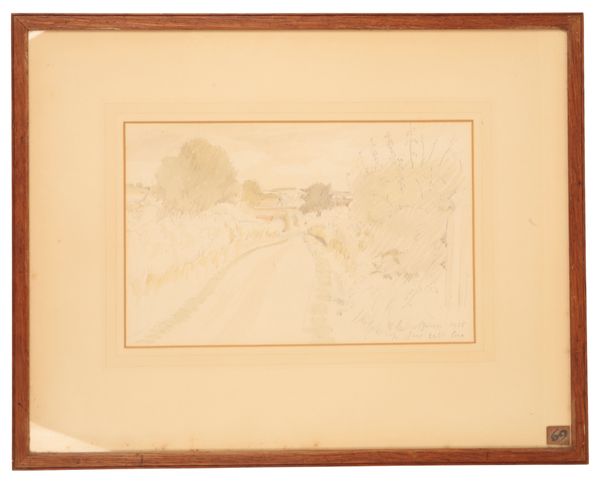 *GILBERT SPENCER (1892-1979) 'Sketch from oil painting of a road near Shaftesbury