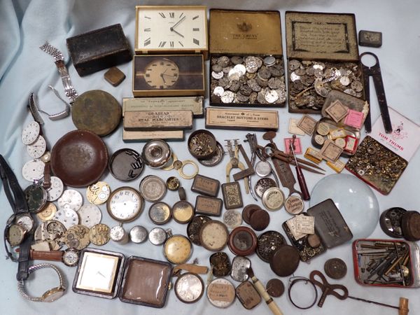 A COLLECTION OF WATCHMAKER'S PARTS TOOLS