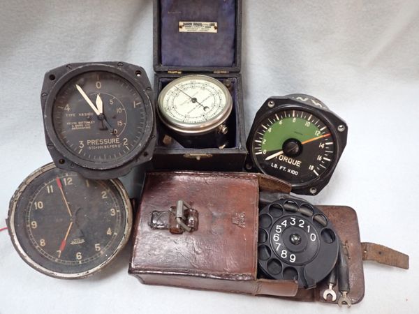 A JAEGER CAR CLOCK, A HARDING, RHODES & CO SPEED INDICATOR