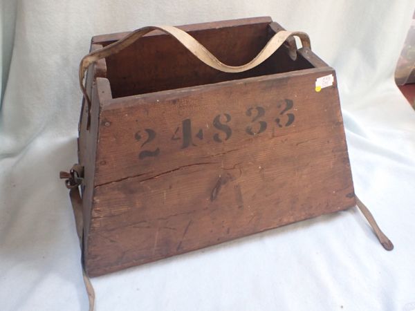 A 19TH CENTURY PINE BOX, WITH TAPERED SIDES