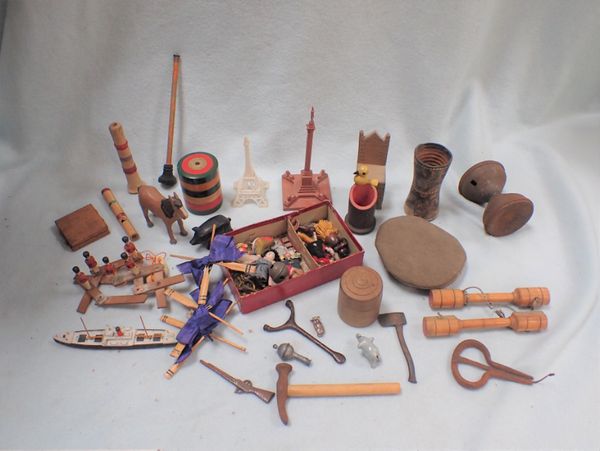 A COLLECTION OF 'PENNY TOYS', MINIATURE ITEMS