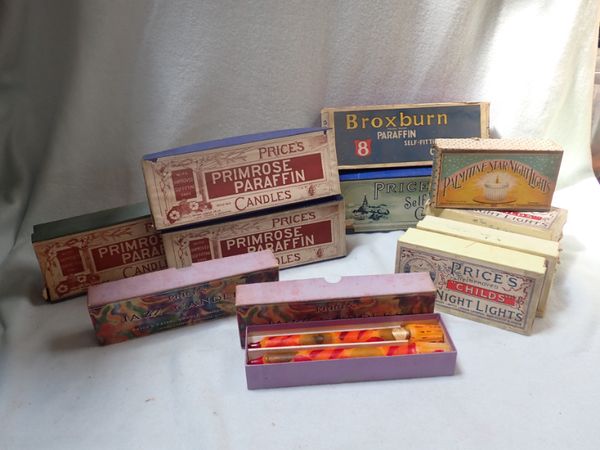 A COLLECTION OF VINTAGE PACKETS OF CANDLES