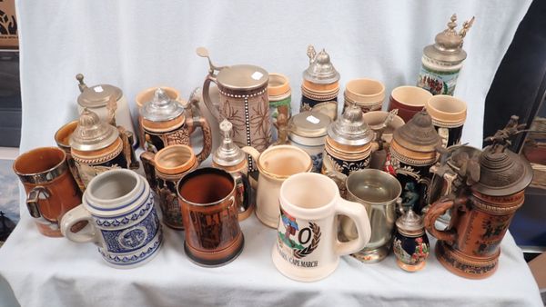 A COLLECTION OF GERMAN BEER STEINS