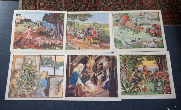 A COLLECTION OF 1950S SCHOOL PRINTS