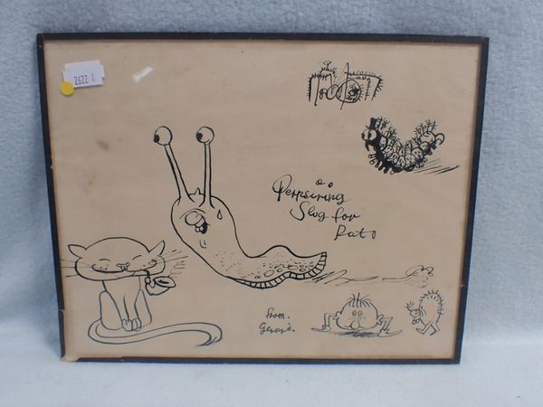 GERALD HOFFNUNG: AN ORIGINAL CARTOON SKETCH