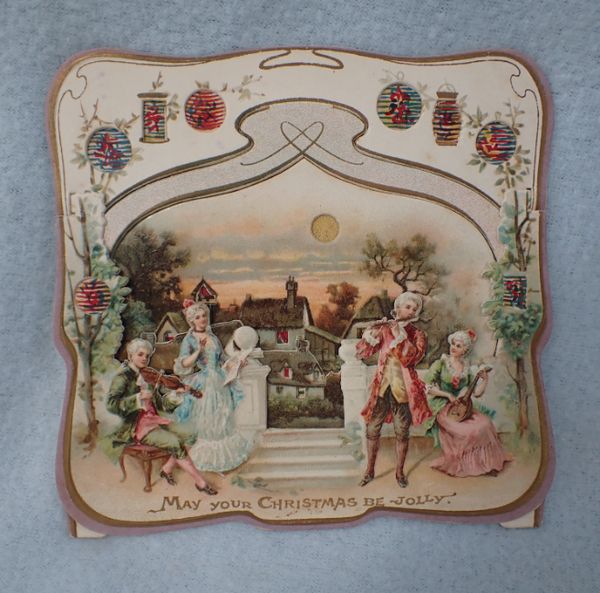 AN EDWARDIAN HOLD-TO-LIGHT CHRISTMAS CARD