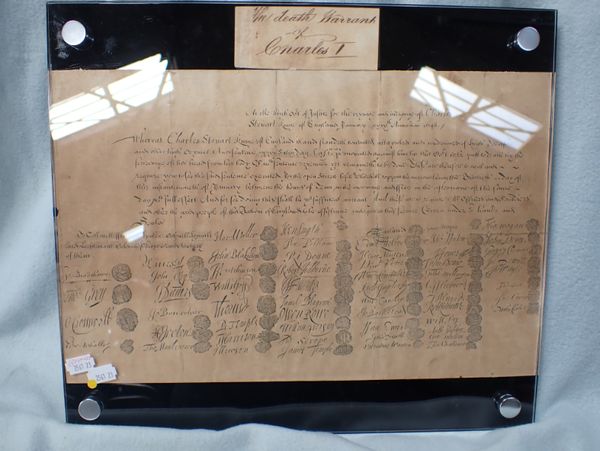 A VICTORIAN FACSIMILE OF THE DEATH WARRANT OF KING CHARLES I