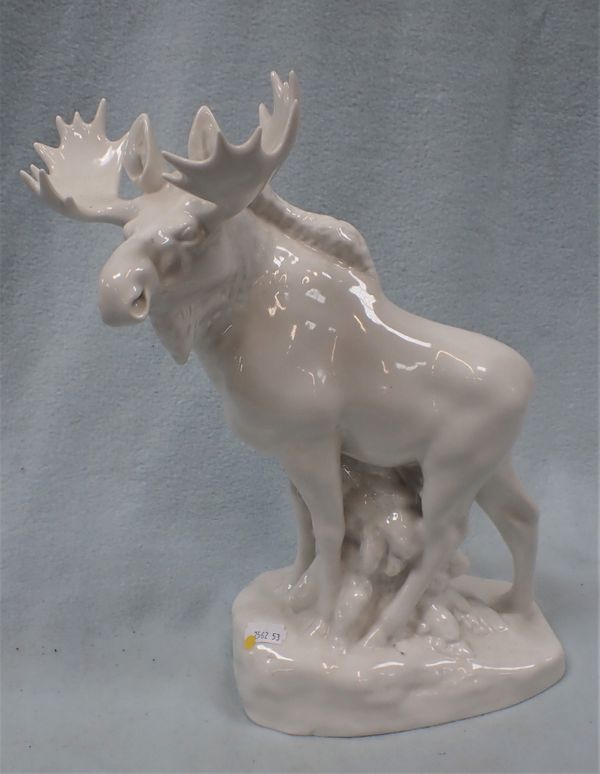 A RUSSIAN PORCELAIN MOOSE