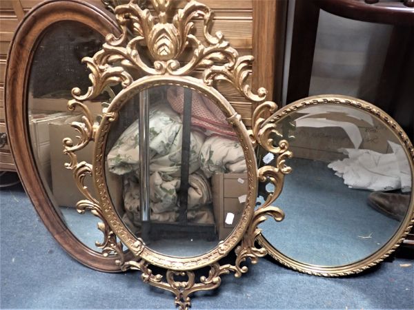 TWO GILT FRAMED MIRRORS