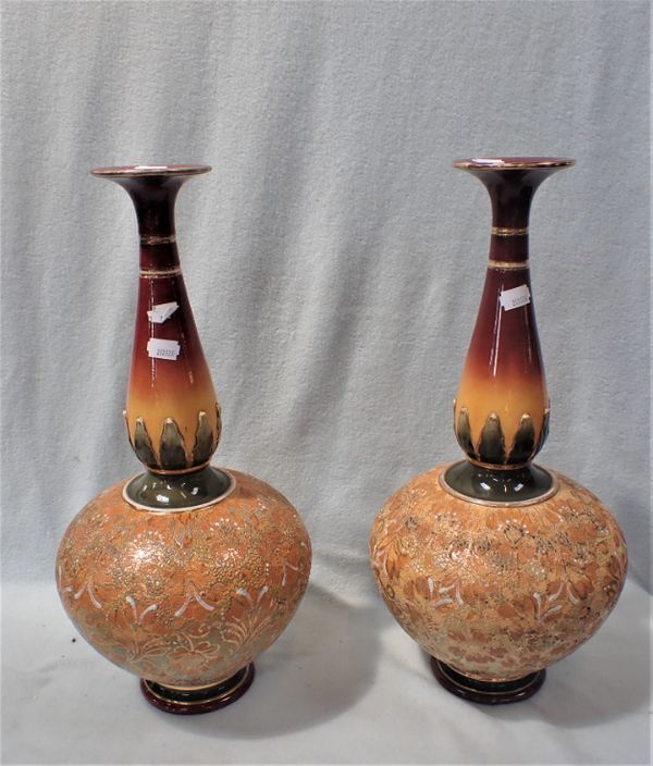 A PAIR OF ROYAL DOULTON 'SLATER'S PATENT' VASES