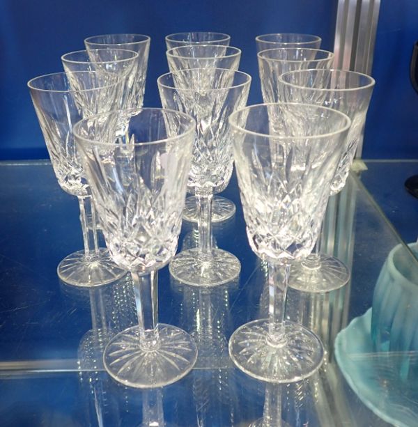 A COLLECTION OF 11 'LISMORE' WATERFORD  SHERRY GLASSES