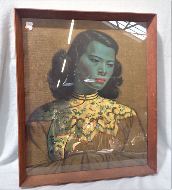 TRETCHIKOFF: A KITSCH 'GREEN LADY' PRINT