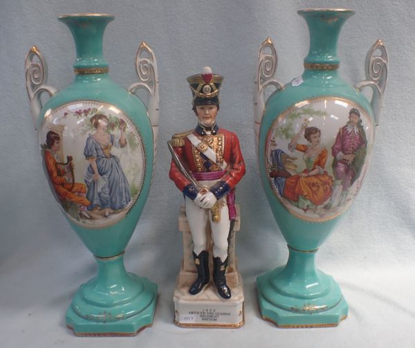 A LARGE PAIR OF LIMOGES STYLE VASES