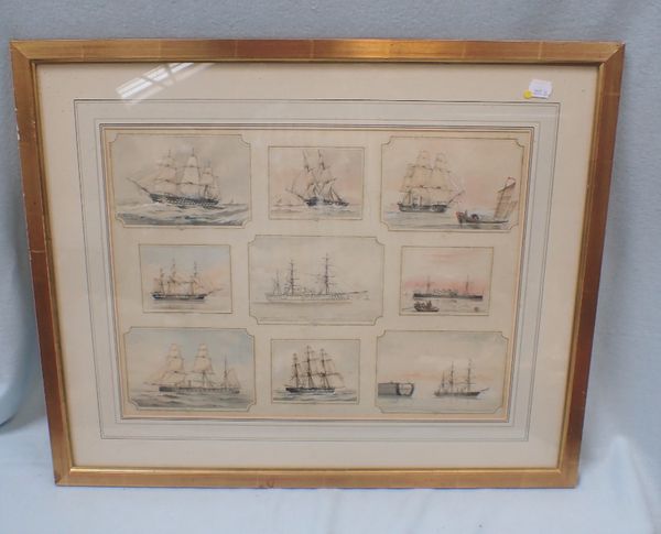 NINE 19TH CENTURY WATERCOLOUR VIGNETTES