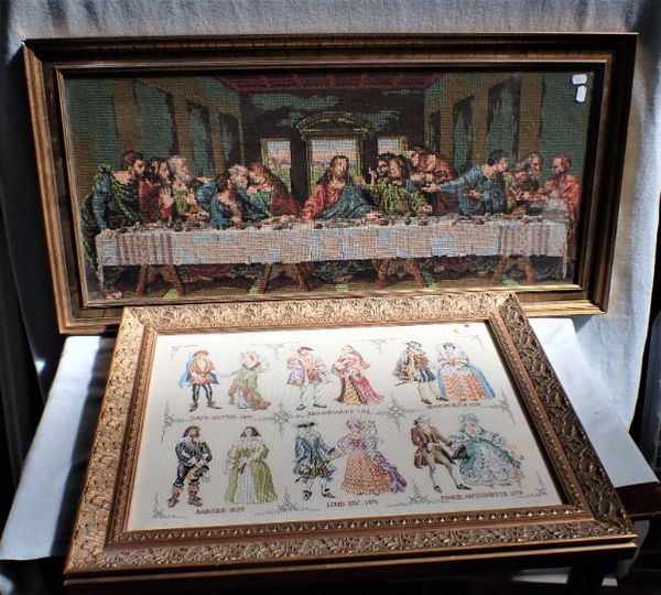 A WOOLWORK PICTURE: 'THE LAST SUPPER'
