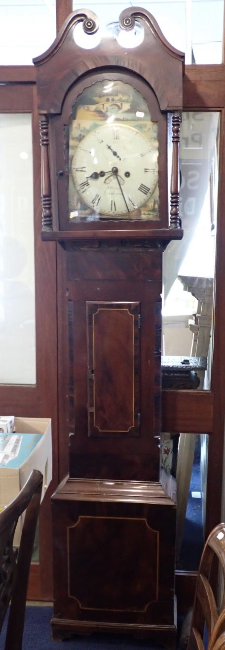 A 19TH CENTURY MAHOGANY-CASED EIGHT-DAY LONGCASE CLOCK