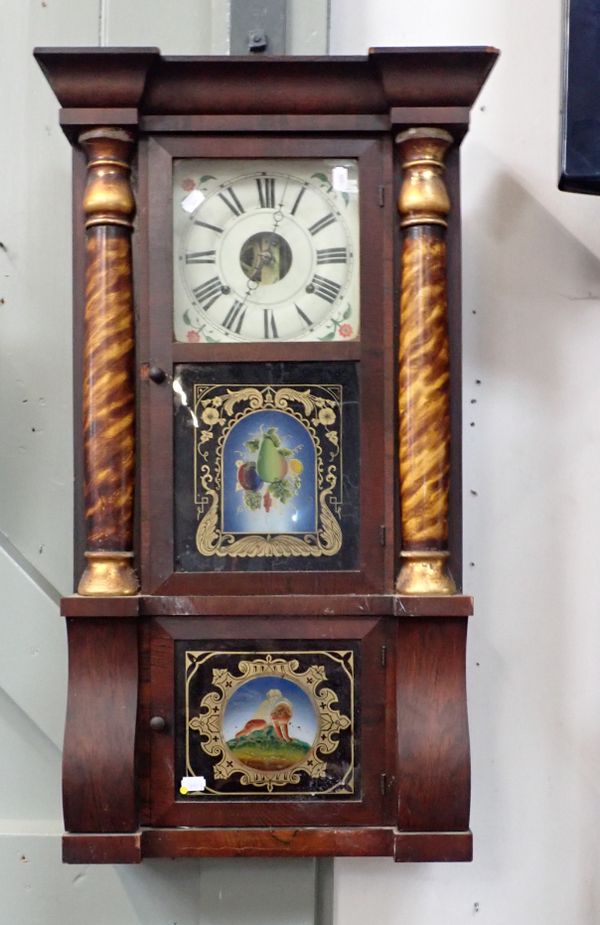 A 19TH CENTURY AMERICAN WALL CLOCK BY SETH THOMAS