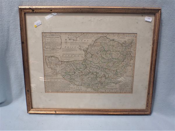 A MAP OF SOMERSET SHIRE DIVIDED INTO HUNDREDS