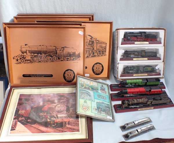 A COLLECTION OF RAILWAY LOCOMOTIVE SCALE MODELS