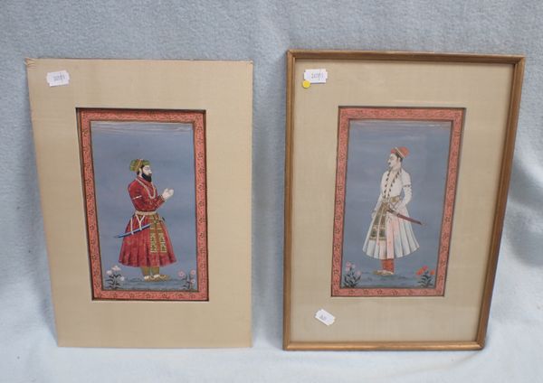 A PAIR OF INDO-PERSIAN PAINTINGS OF MEN WITH SWORDS