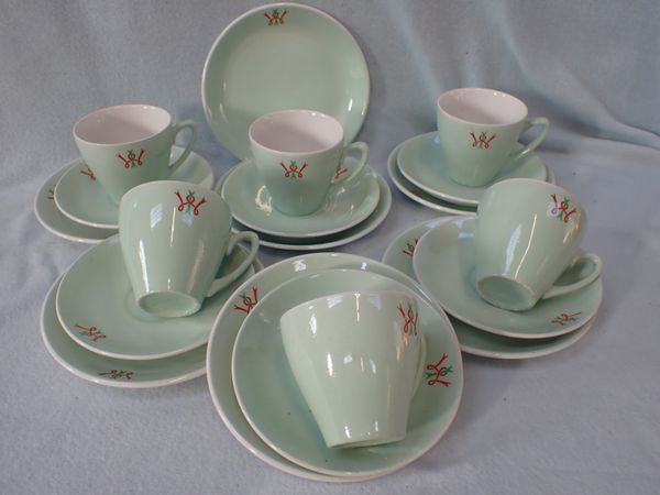A VINTAGE TEASET, WITH MONOGRAM 'WI' FOR THE WOMEN'S INSTITUTE
