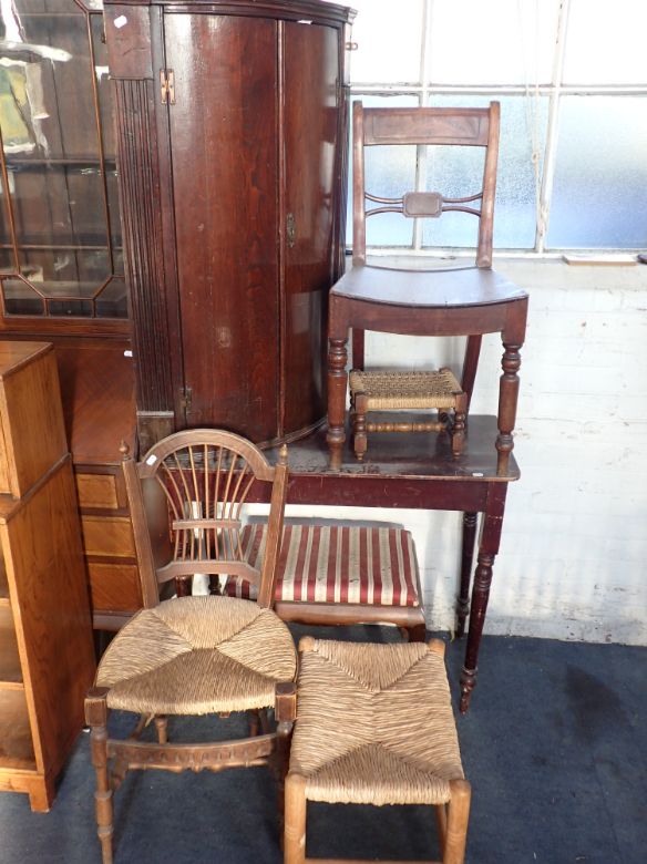 A VICTORIAN STAINED PINE SIDE TABLE