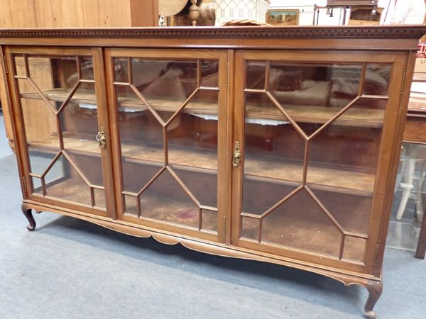 AN EDWARDIAN MAHOGANY DISPLAY CABINET