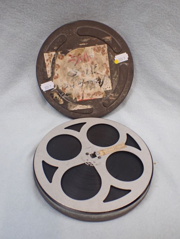 A REEL OF 16MM CINE FILM, LABELLED 'CHARLIE THE CHAMP (SOUND)'