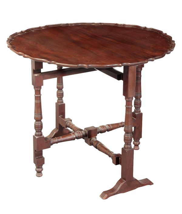 A GEORGE III STYLE MAHOGANY FOLDING OCCASIONAL TABLE