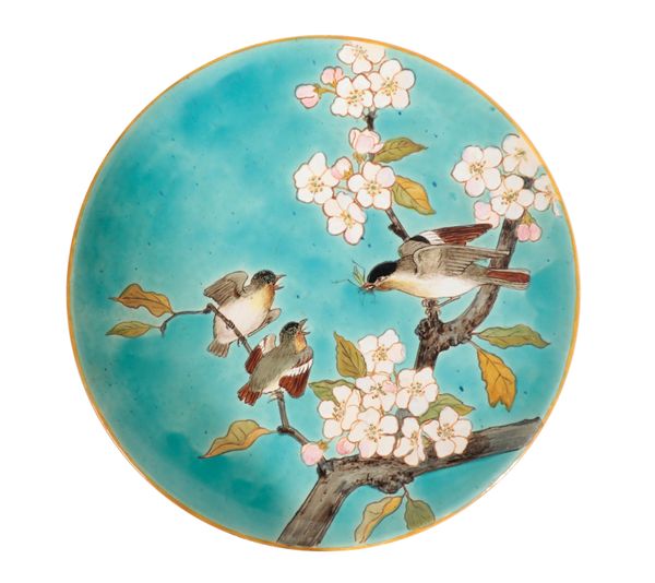 A MINTON MAJOLICA JAPANESQUE PLATE