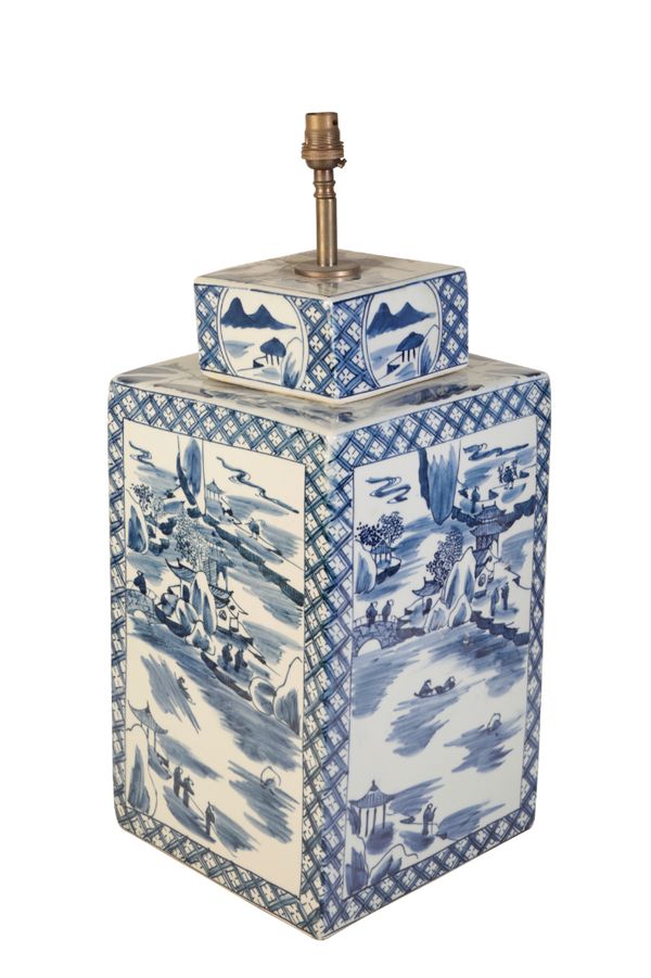 A CHINESE BLUE AND WHITE VASE AND COVER