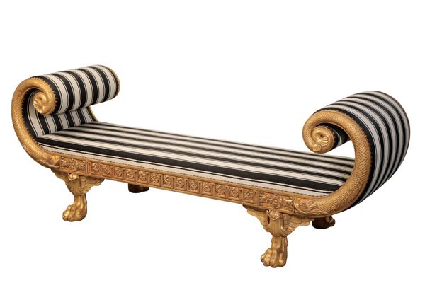 A REGENCY STYLE GILTWOOD DAY BED